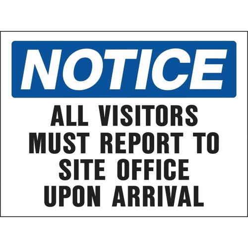 Hy-Ko "Notice Site Office" Sign, Polystyrene, 24 X 18", Package Of 5
