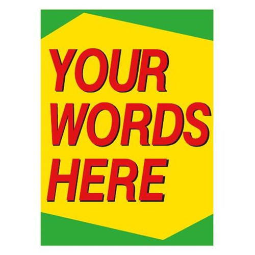 Coroplast Semi-Custom Vertical Amenity Sign, Green/Yellow, 18 X 24