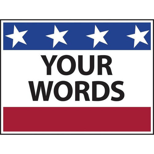 Aluminum Semi-Custom Reflective Amenity Sign, Patriotic, 24 X 18