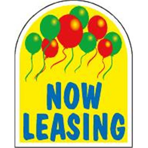 Coroplast Now Leasing Arched Amenity Sign, Balloons, 24 X 30