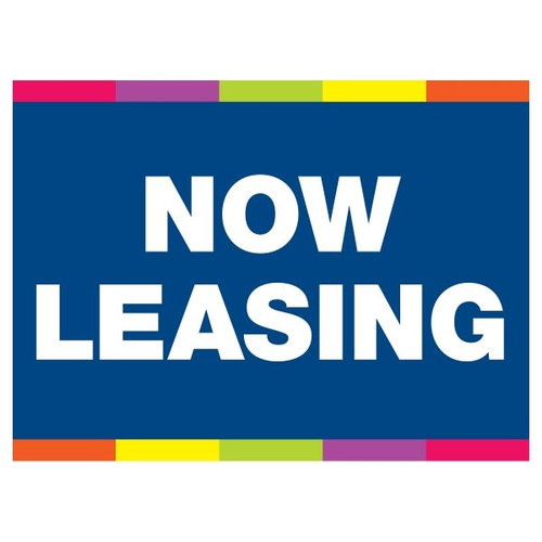 Aluminum Now Leasing Amenity Sign, Color Bands, 24 X 18