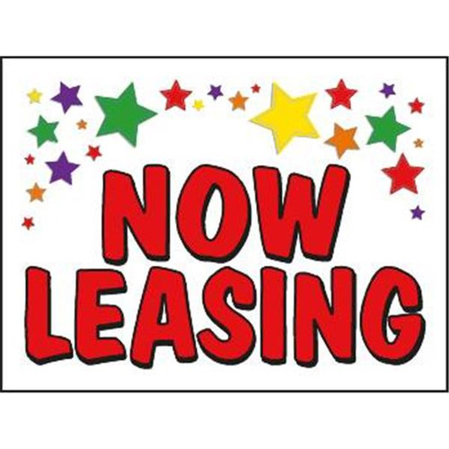Aluminum Now Leasing Amenity Sign, Stars, 24 X 18