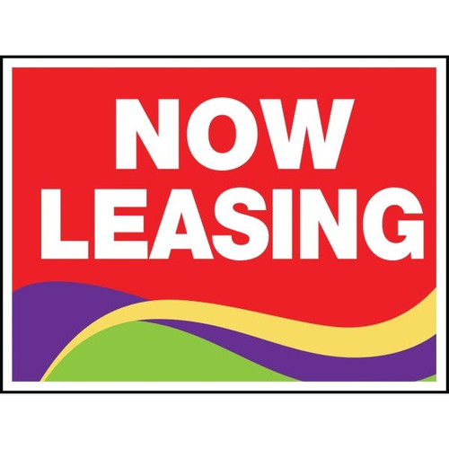 Aluminum Now Leasing Reflective Amenity Sign, Swirls, 24 X 18