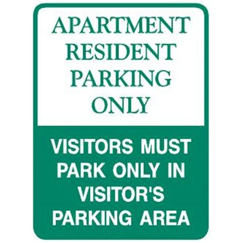 Apartment Resident Parking Only Sign, Reflective, 18 X 24