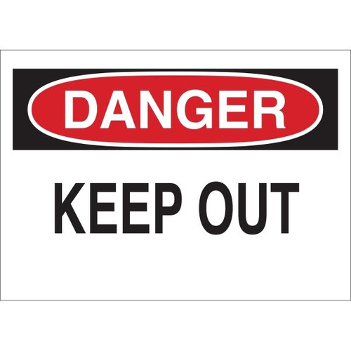 Brady 7 X 10" Aluminum "Danger Keep Out" Sign