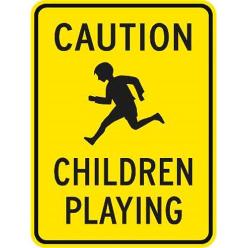 Caution Children Playing/Symbol Sign, High Intensity, 18 X 24
