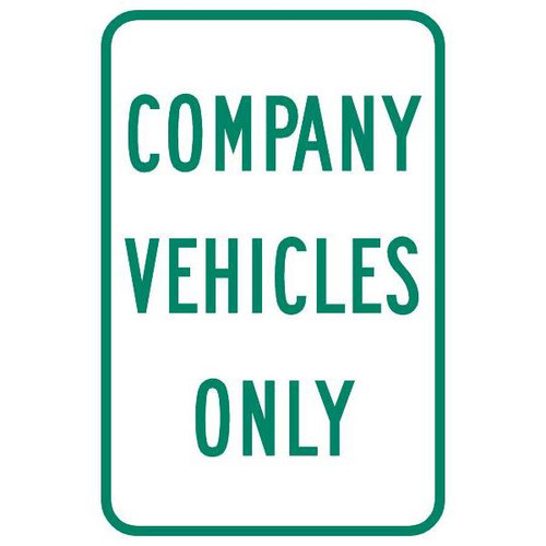 Company Vehicles Only Sign, Reflective, 12 X 18