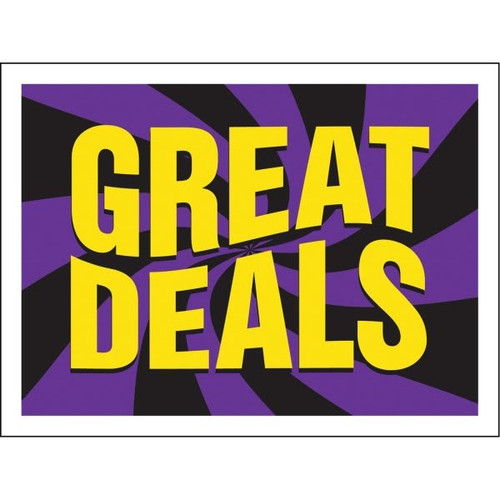 Coroplast Great Deals Reflective Amenity Sign, 24 X 18