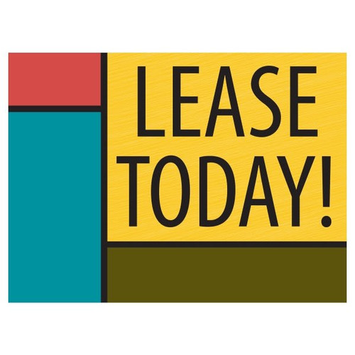 Coroplast Lease Today! Amenity Sign, Geometric, 24 X 18