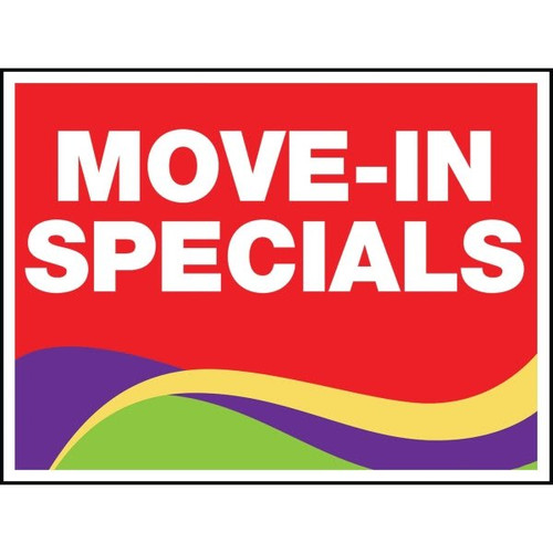 Coroplast Move In Special Reflective Amenity Sign Swirls Reflective, 24 X 18
