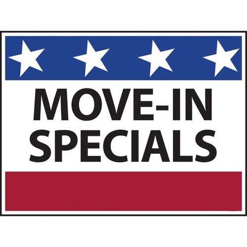 Coroplast Move In Special Reflective Amenity Sign, Patriotic, 24 X 18