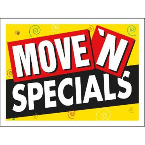 Coroplast Move 'N Specials Contemporary Amenity Sign, 24 X 18