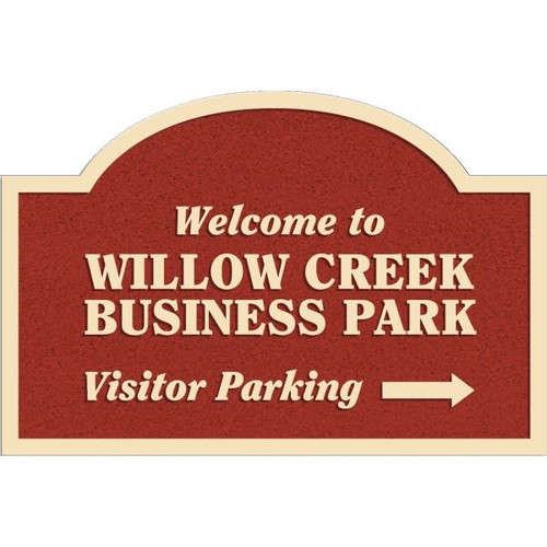 Custom Arched Dimensional Sign, Stucco Finish, 36 X 24