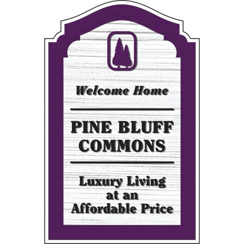 Custom Dimensional Designer Arch Sign, Wood Grain Finish, 11 X 17