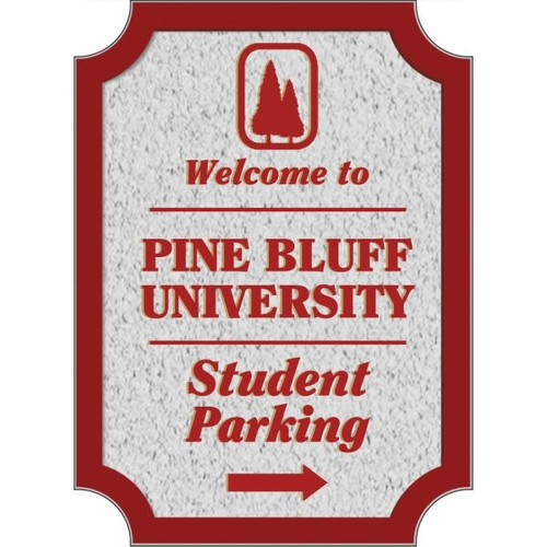 Custom Dimensional Sign With Notched Corners, Stucco Finish, 16 X 22