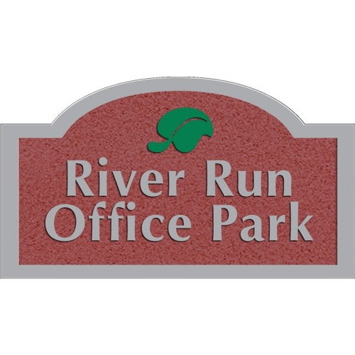 Custom Dimensional Sign, Arched Top, Stucco Finish, 44 X 30