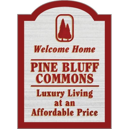 Custom Dimensional Sign, Arched Top, Wood Grain Finish, 16 X 22