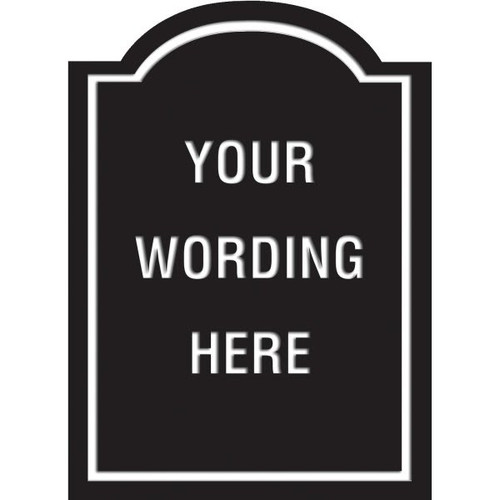 Custom Layered Color Sign With Arched Top, Black/White, 16 X 22