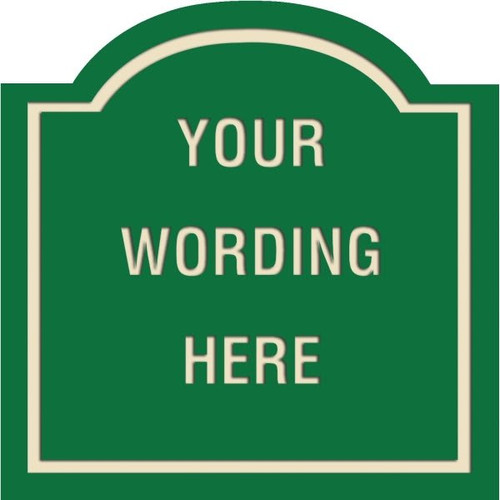 Custom Layered Color Sign With Arched Top, Green/Ivory, 18 X 18