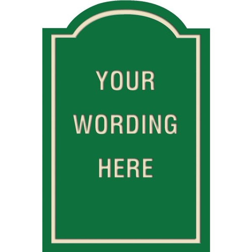 Custom Layered Color Sign With Arched Top, Green/Ivory, 24 X 36