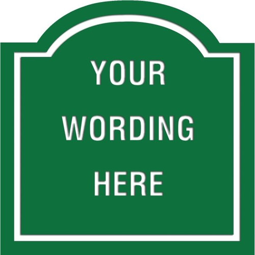 Custom Layered Color Sign With Arched Top, Green/White, 24 X 24