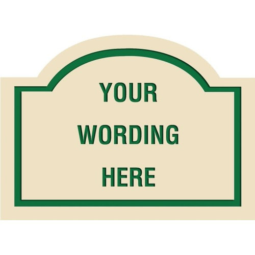 Custom Layered Color Sign With Arched Top, Ivory/Green, 22 X 16