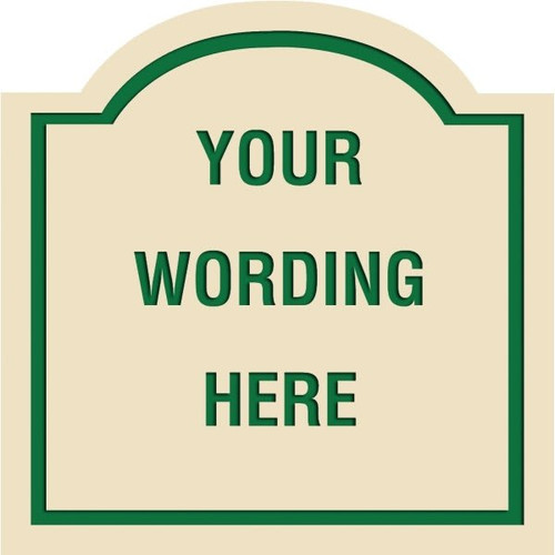 Custom Layered Color Sign With Arched Top, Ivory/Green, 24 X 24