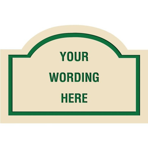 Custom Layered Color Sign With Arched Top, Ivory/Green, 36 X 24