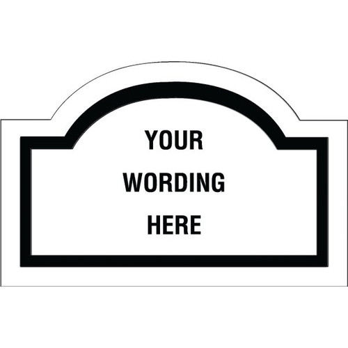 Custom Layered Color Sign With Arched Top, White/Black, 17 X 11