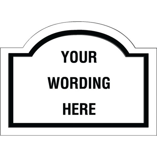 Custom Layered Color Sign With Arched Top, White/Black, 22 X 16