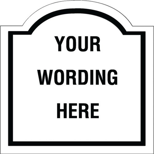 Custom Layered Color Sign With Arched Top, White/Black, 24 X 24