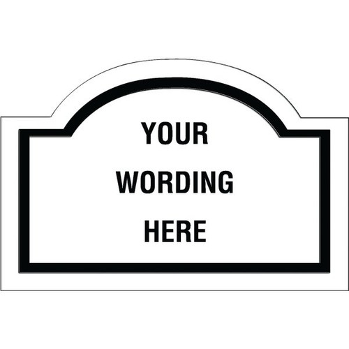 Custom Layered Color Sign With Arched Top, White/Black, 36 X 24