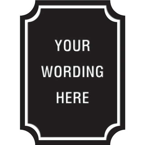 Custom Layered Color Sign With Notched Corners, Black/White, 16 X 22