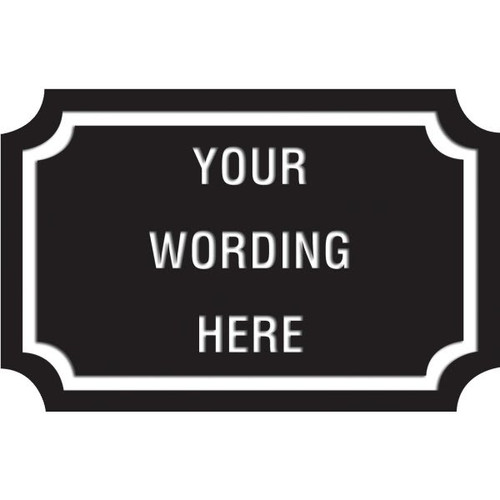 Custom Layered Color Sign With Notched Corners, Black/White, 17 X 11