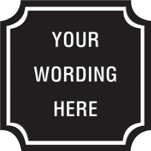 Custom Layered Color Sign With Notched Corners, Black/White, 18 X 18