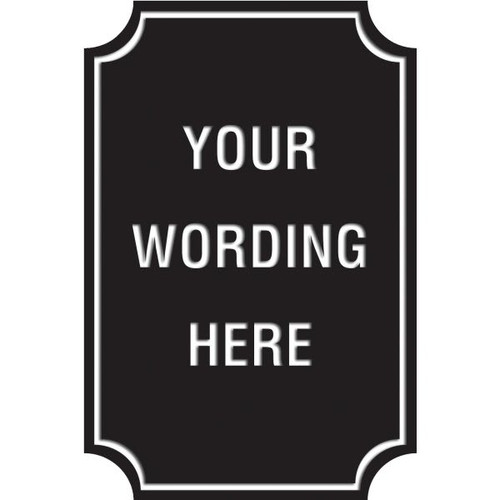 Custom Layered Color Sign With Notched Corners, Black/White, 24 X 36