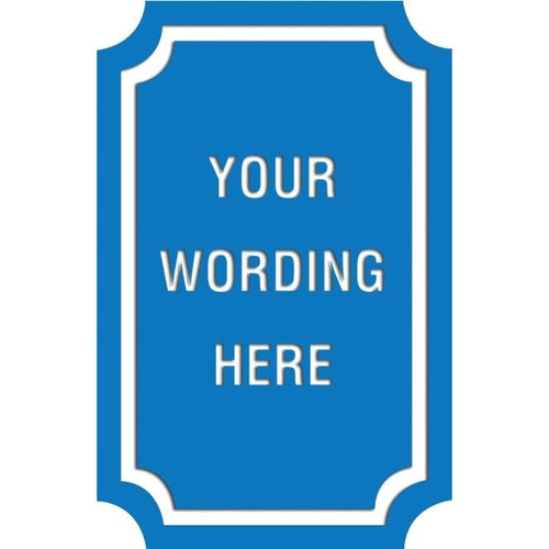 Custom Layered Color Sign With Notched Corners, Blue/White, 11 X 17
