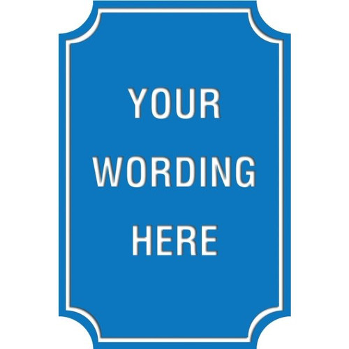 Custom Layered Color Sign With Notched Corners, Blue/White, 24 X 36