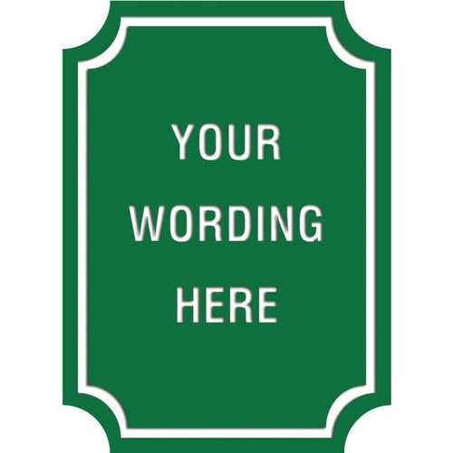Custom Layered Color Sign With Notched Corners, Green/White, 16 X 22