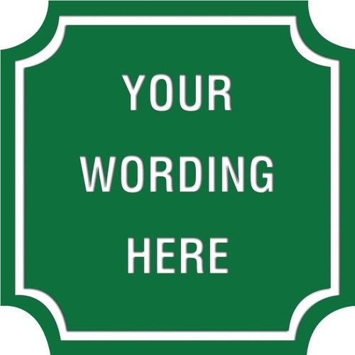 Custom Layered Color Sign With Notched Corners, Green/White, 24 X 24