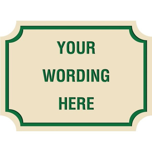 Custom Layered Color Sign With Notched Corners, Ivory/Green, 22 X 16