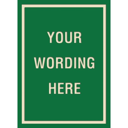 Custom Layered Color Sign With Straight Corners, Green/Ivory, 16 X 22