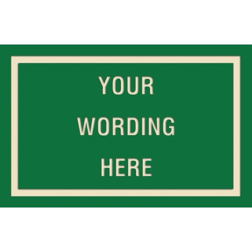Custom Layered Color Sign With Straight Corners, Green/Ivory, 17 X 11
