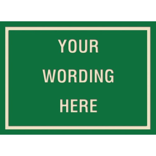 Custom Layered Color Sign With Straight Corners, Green/Ivory, 22 X 16