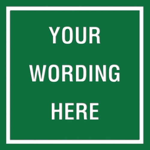 Custom Layered Color Sign With Straight Corners, Green/White, 18 X 18