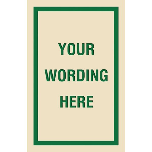 Custom Layered Color Sign With Straight Corners, Ivory/Green, 11 X 17