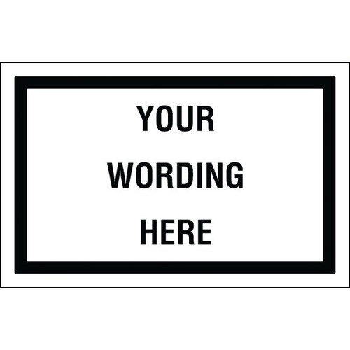Custom Layered Color Sign With Straight Corners, White/Black, 17 X 11