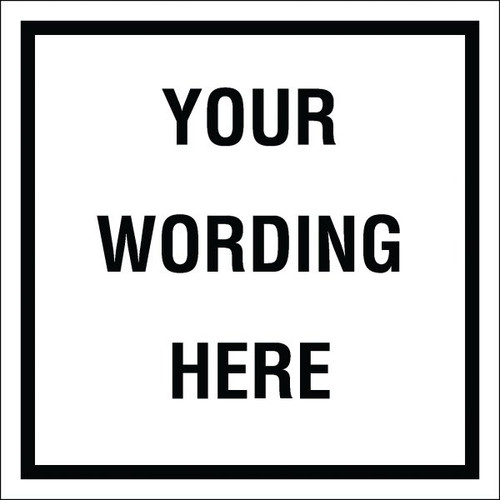 Custom Layered Color Sign With Straight Corners, White/Black, 18 X 18