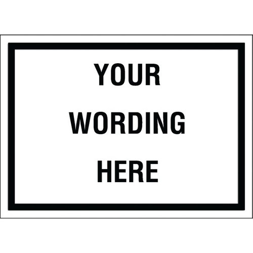 Custom Layered Color Sign With Straight Corners, White/Black, 22 X 16