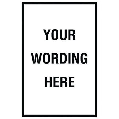 Custom Layered Color Sign With Straight Corners, White/Black, 24 X 36